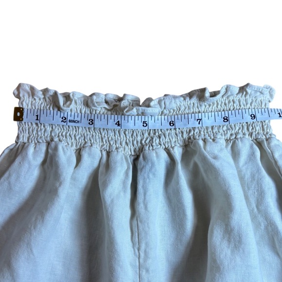 House of Harlow 1960 Cream Linen Paperbag Waist Wide Leg Boho Pants Size S - Picture 4 of 8